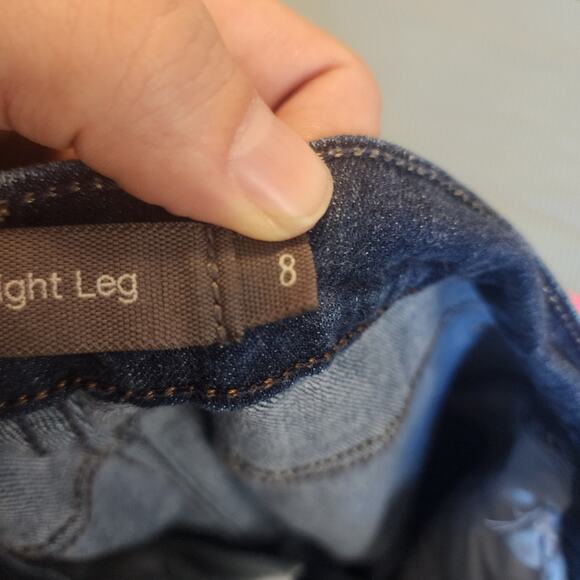 Levi's 505 Women's Straight Leg Jeans, Sz 8, Blue Whiskered Faded Dark Wash - Picture 8 of 9